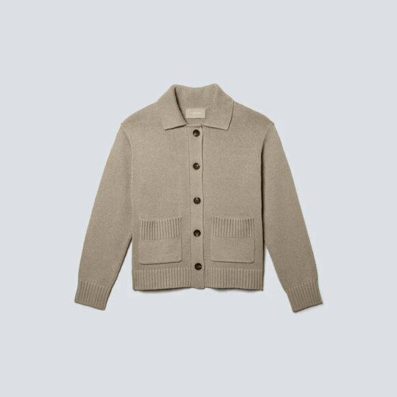 ✅ Everlane The Cotton Chore Sweater Jacket, Khaki (XS) - Picture 11 of 13